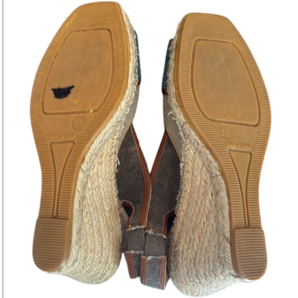 Vidorreta Tricolor Patchwork Linen Slingback Espa… - image 6